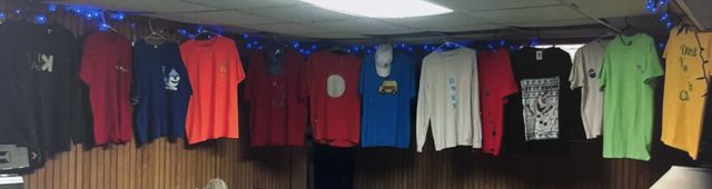 A row of his shirts